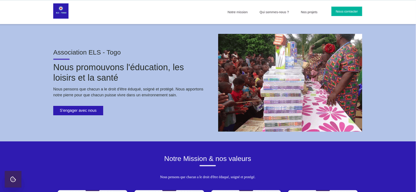 Page d'accueil d'ELS Togo